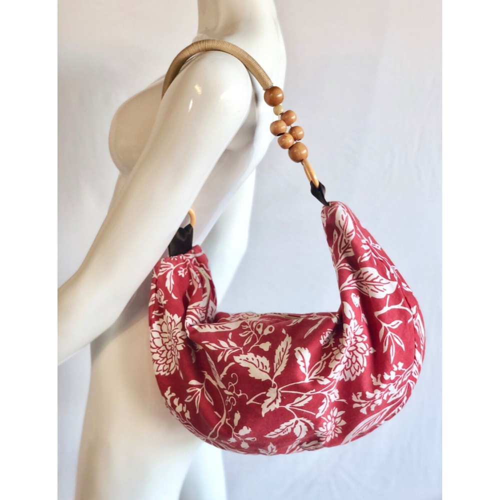 Mixed Handbags of Hawaii Red Aloha Floral Canvas Bag Tropical Purse Beach Tote